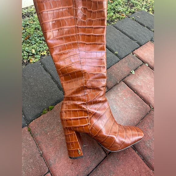 Sam Edelman Knee High Croc Print Boots size 7 - Picture 4 of 7